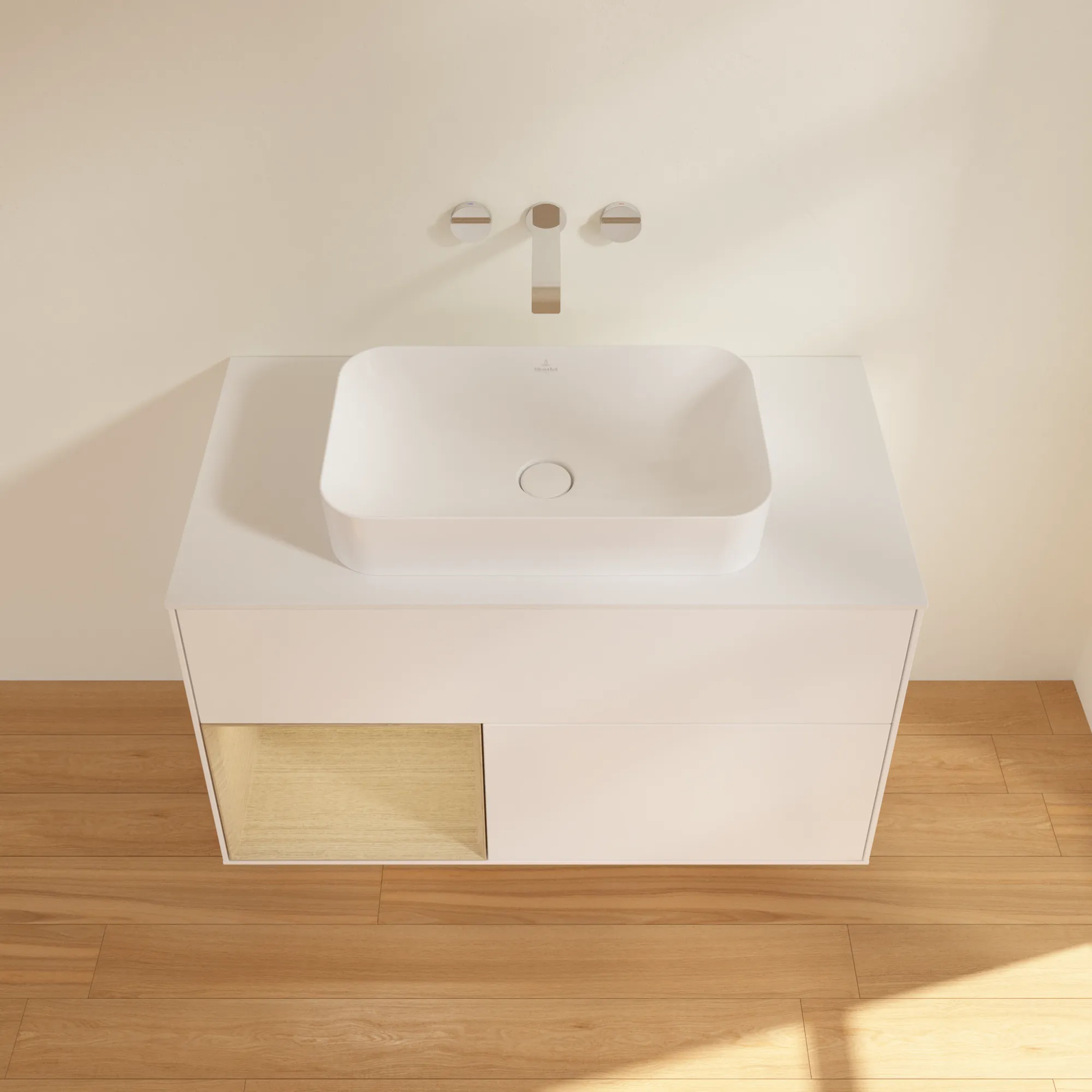 Villeroy & Boch Waschtischunterschrank „Finion“ für Schrankwaschtisch 1000 × 603 × 501 mm White Matt Lacquer, ohne Hahnlochbohrung, für Becken mittig Villeroy & Boch Waschtischunterschrank „Finion“ für Schrankwaschtisch 1000 × 603 × 501 mm White Matt Lacquer, ohne Hahnlochbohrung, für Becken mittig