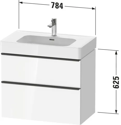 Duravit Waschtischunterschrank wandhängend „D-Neo“ 78,4 × 62,5 × 45,2 cm in Eiche Natur