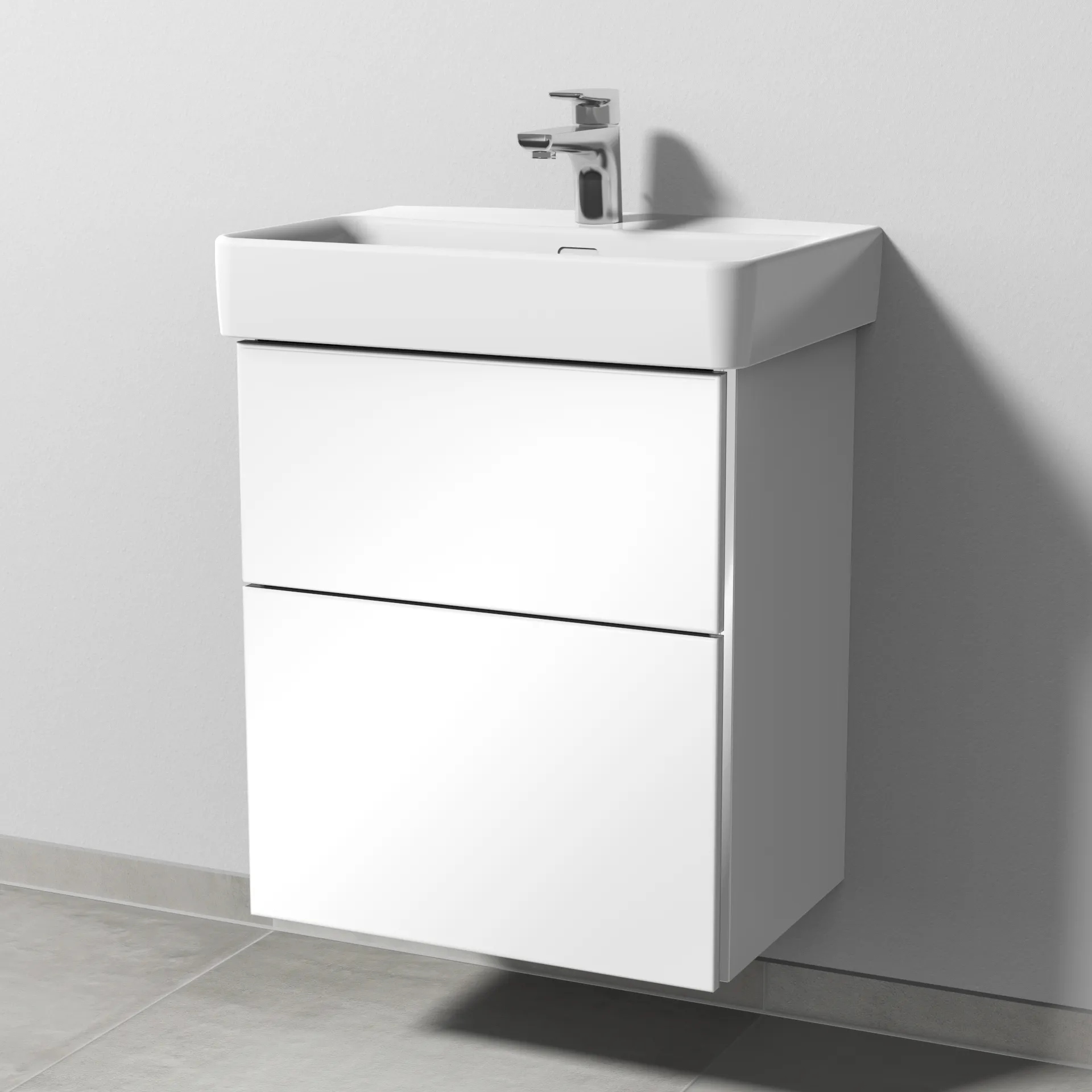 Sanipa Waschtischunterschrank „3way“ passend zu Keramik-Waschtische Pro S von 500 × 593 × 362 mm in Weiß (glanz)