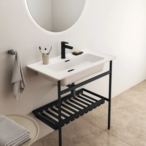 Waschbecken „StradaII“ 84 × 46 × 18 cm, Hahnlochposition mittig Waschbecken „StradaII“ 84 × 46 × 18 cm, Hahnlochposition mittig