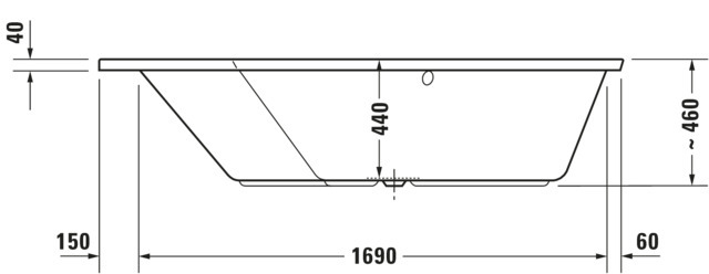 Duravit Badewanne „Paiova 5“ fünfeck 190 × 140 cm, links 
