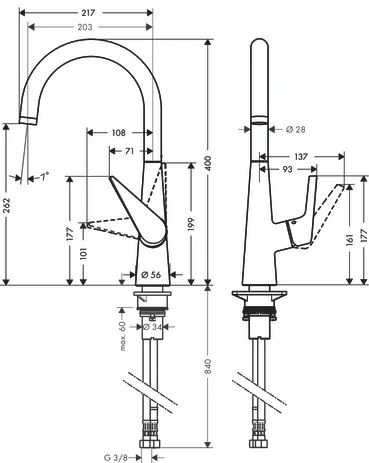 Spültischmischer 260 Talis M51 Eco 1jet edelstahl-optik Spültischmischer 260 Talis M51 Eco 1jet edelstahl-optik