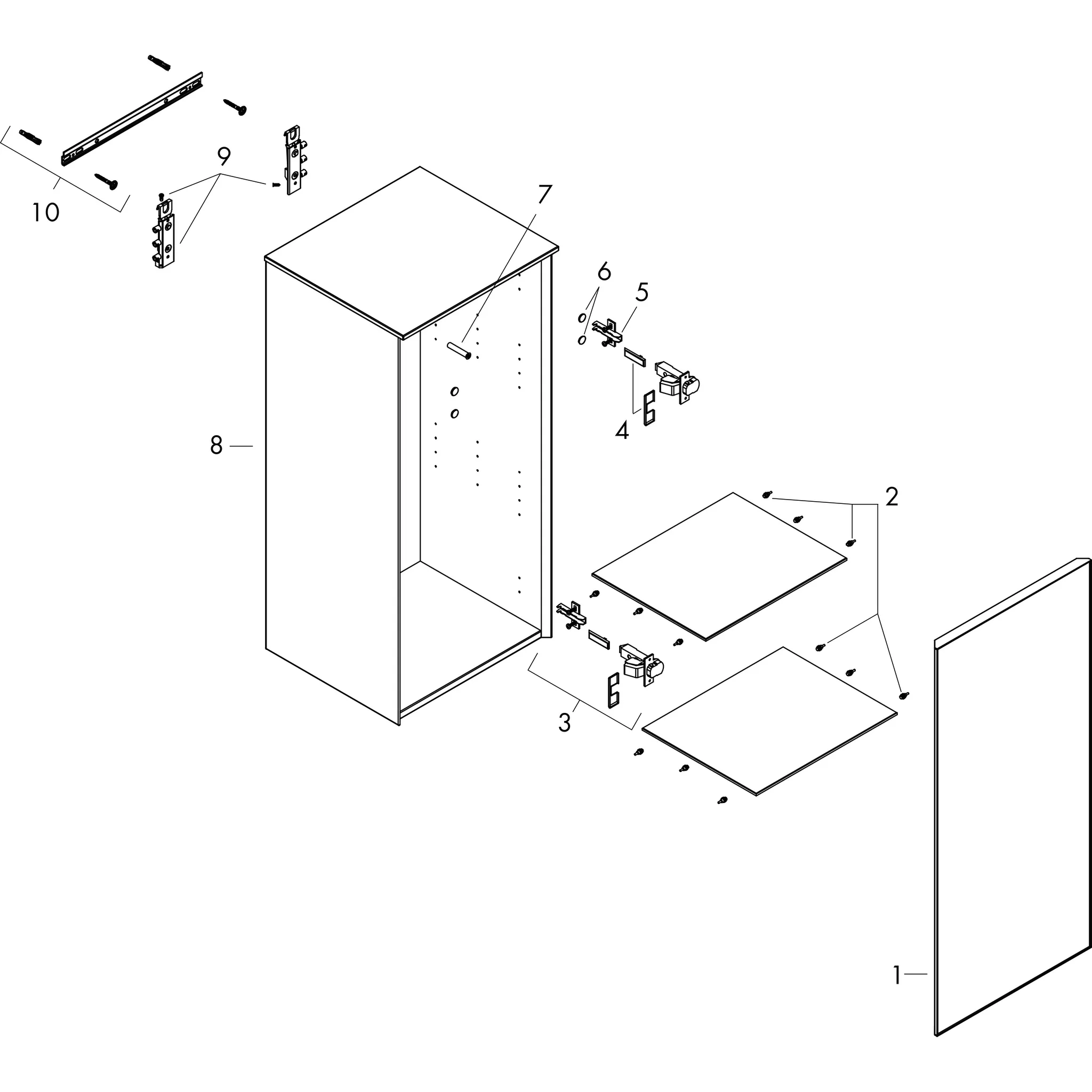 Hansgrohe Xevolos E Halbhochschrank Schiefergrau Matt 400⁄360, Türanschlag rechts Hansgrohe Xevolos E Halbhochschrank Schiefergrau Matt 400⁄360, Türanschlag rechts
