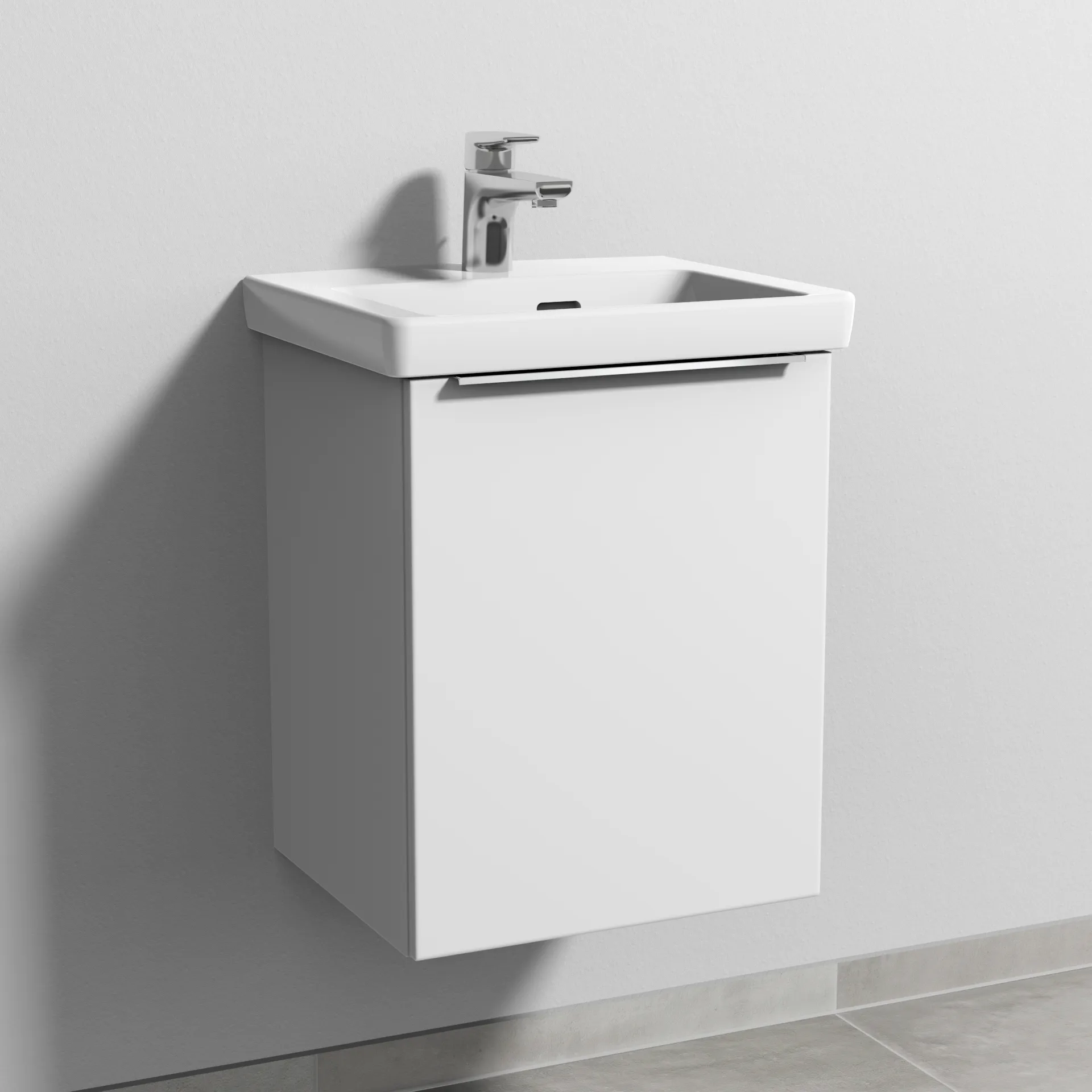 Sanipa Waschtischunterschrank „3way“ 407 × 517 × 361 mm in Weiß-Soft, Anschlag rechts