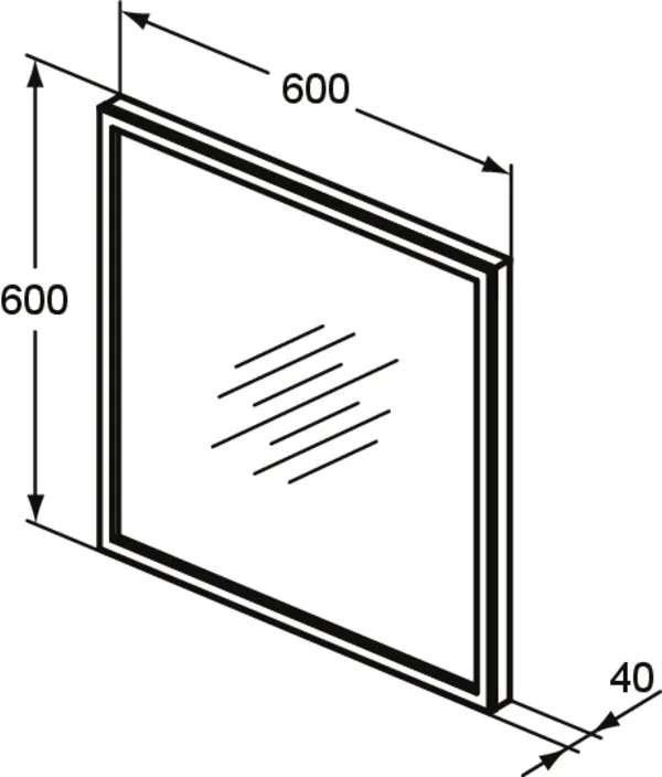 Ideal Standard Spiegel Conca, eckig, 600x38x600mm Ideal Standard Spiegel Conca, eckig, 600x38x600mm
