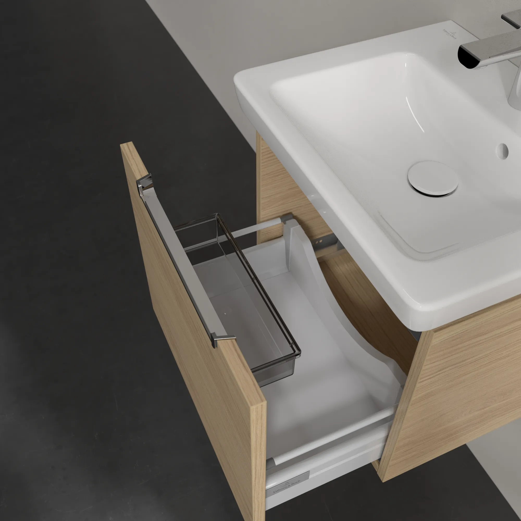 Villeroy & Boch Waschtischunterschrank „Subway 2.0“ 485 × 420 × 379 mm Nordic Oak, für Becken mittig, ohne Beleuchtung Villeroy & Boch Waschtischunterschrank „Subway 2.0“ 485 × 420 × 379 mm Nordic Oak, für Becken mittig, ohne Beleuchtung