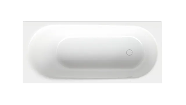 BetteComodo Badewanne Rechteck mit seitlichem Überlauf, weiß, 1800 x 800 mm, Fußende rechts, Überlauf vorne, glasierter Titan-Stahl, Einbau, Unterbau, 1-Sitzer