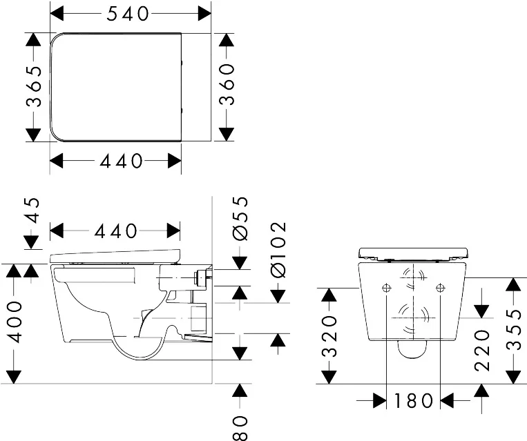 Hansgrohe EluPura Original Q Wand-WC-Set, glänzend, 180 mm Mittenabstand, 160 mm Achsabstand, SoftClose & QuickRelease, AquaChannel Flush Hansgrohe EluPura Original Q Wand-WC-Set, glänzend, 180 mm Mittenabstand, 160 mm Achsabstand, SoftClose & QuickRelease, AquaChannel Flush