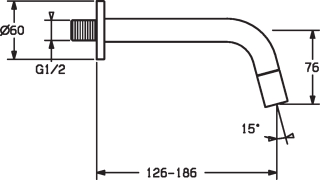 HA Einhebelmischer Waschtischbatterie HANSANOVA Style 5096 Ausladung 186 mm DN15 Chrom