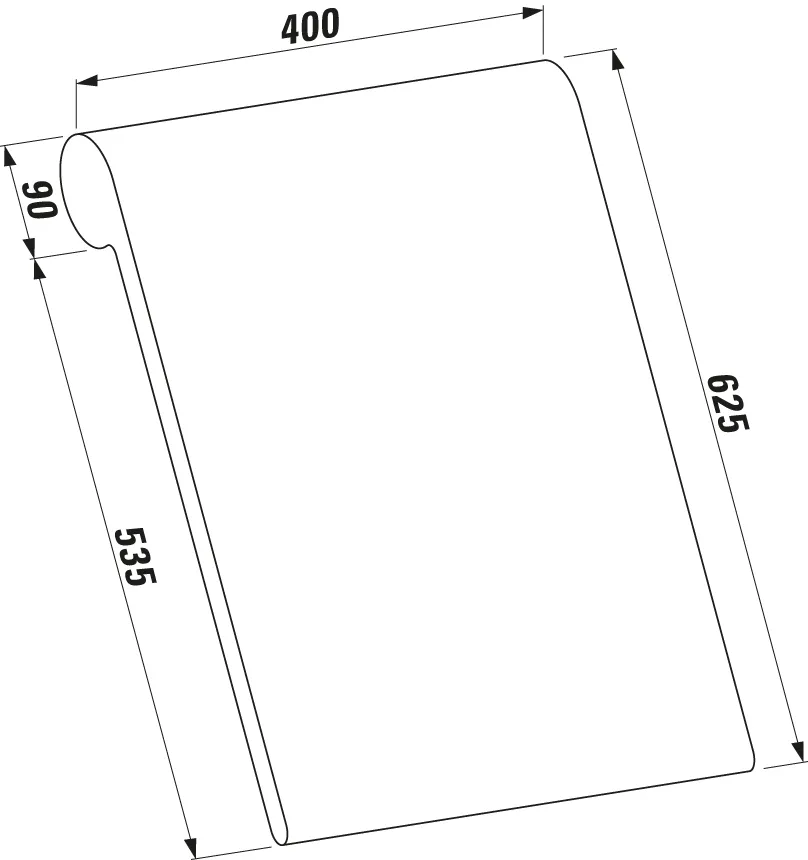 Rückenlehne 625x400x90 für Badewanne SONAR H220347 und Val H230282