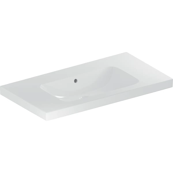 Wandwaschtisch mit Ablagefläche „iCon Light“, mittig, Ablagefläche links und rechts, rechteckig 90 × 48 cm