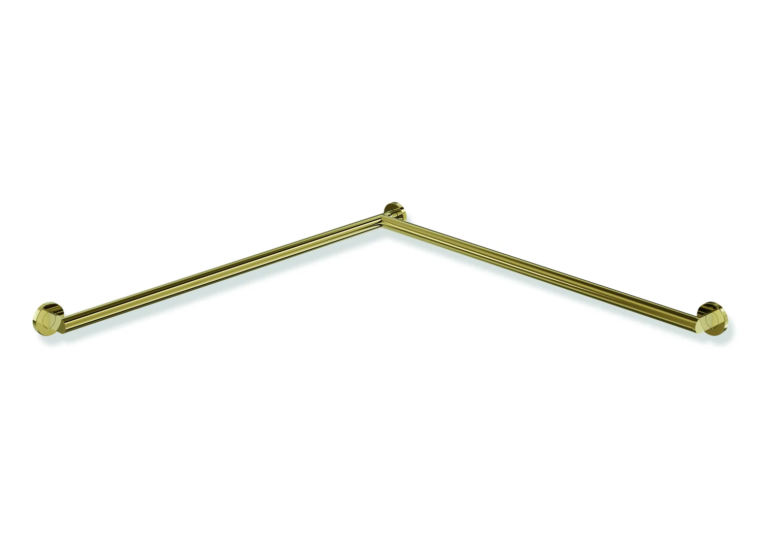 HEWI Dusch- und Wannenhandlauf System 900, Edelstahl PVD gold glänzend, 32 mm Durchmesser, 947 mm Länge, 70 mm Tiefe, rechts