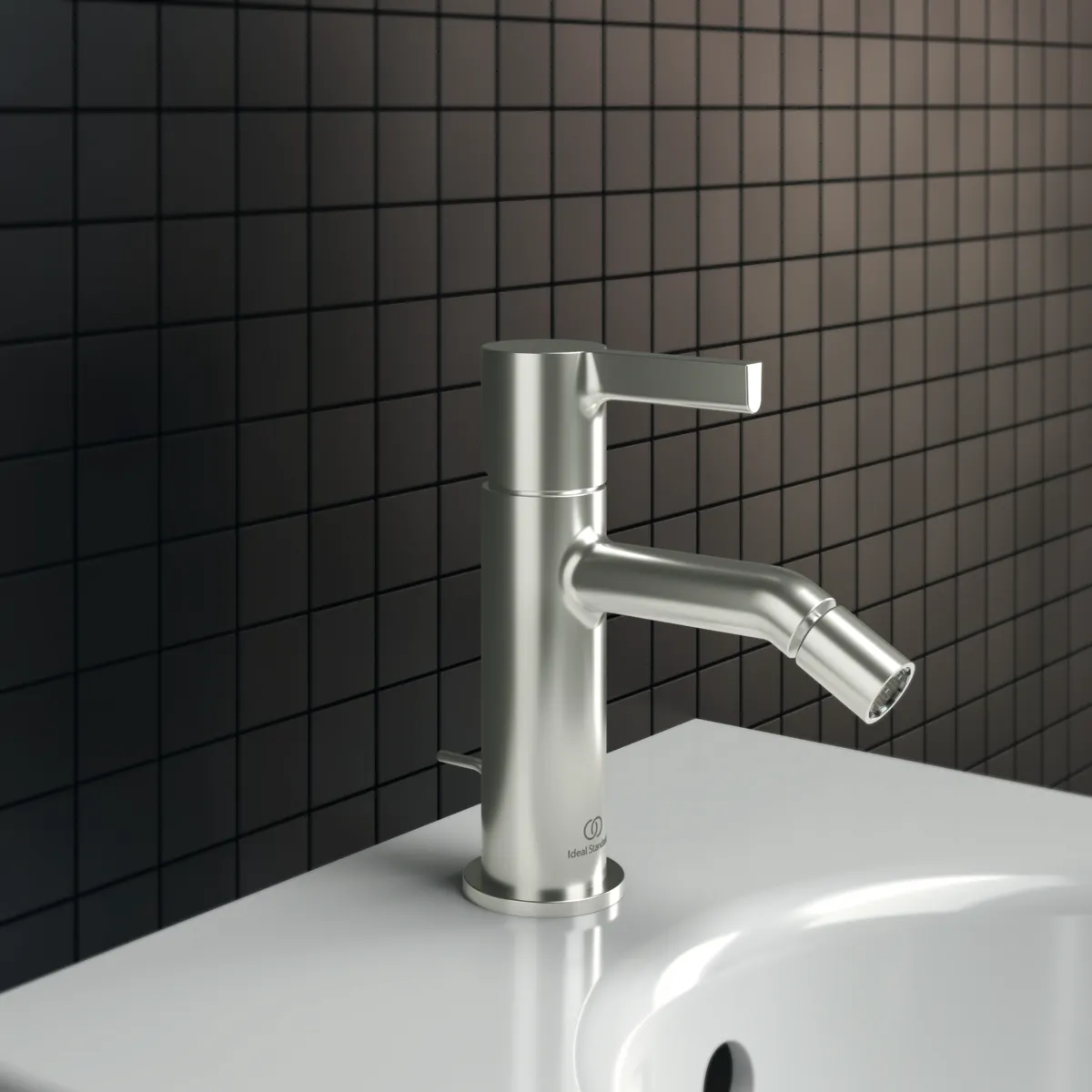 Ideal Standard Bidetarmatur Joy, Atelier Collections, Ausladung 115mm, Silver Storm