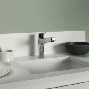 Küchenarmatur Ceraplan mit hohem Auslauf Ausladung 210mm 1-Funktions-Handbrause BlueStart Chrom
