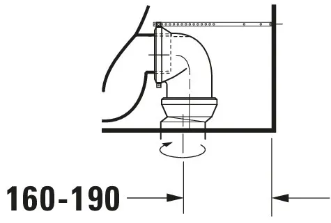 Stand-WC Kombi DuraStyle 700 mm Tiefspüler,f.SPK,Abg.Vario,weiß,HYG