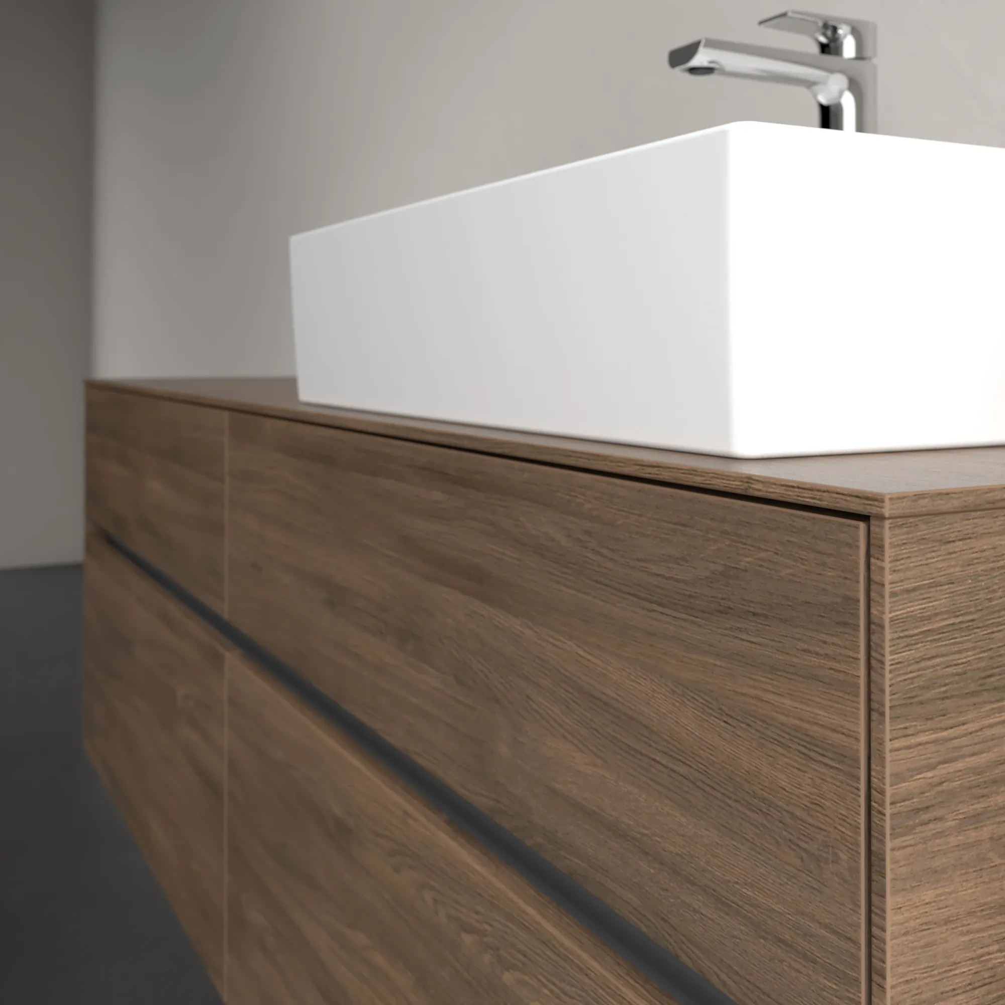 Villeroy & Boch Waschbeckenunterschrank Collaro Arizona Oak, 1600x548x500 mm, Eckig mit SoftClosing, 4 Auszüge Villeroy & Boch Waschbeckenunterschrank Collaro Arizona Oak, 1600x548x500 mm, Eckig mit SoftClosing, 4 Auszüge