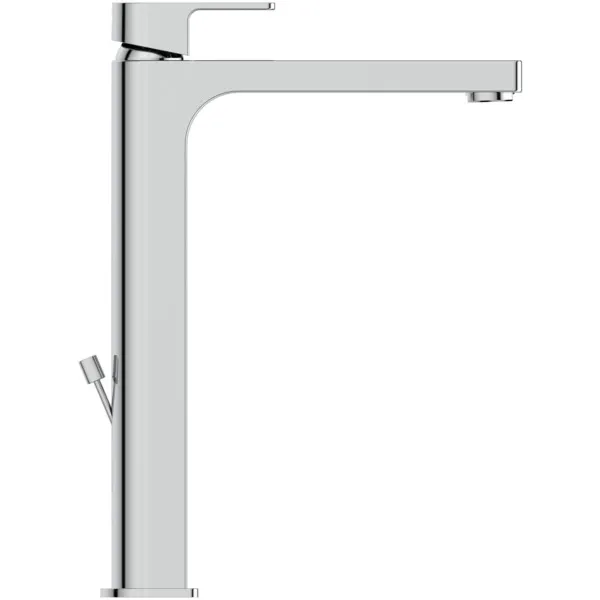 Waschtischarmatur Edge, mit verlängertem Sockel, 5 l/min., mit Ablaufgarnitur, Ausladung 165mm, Chrom