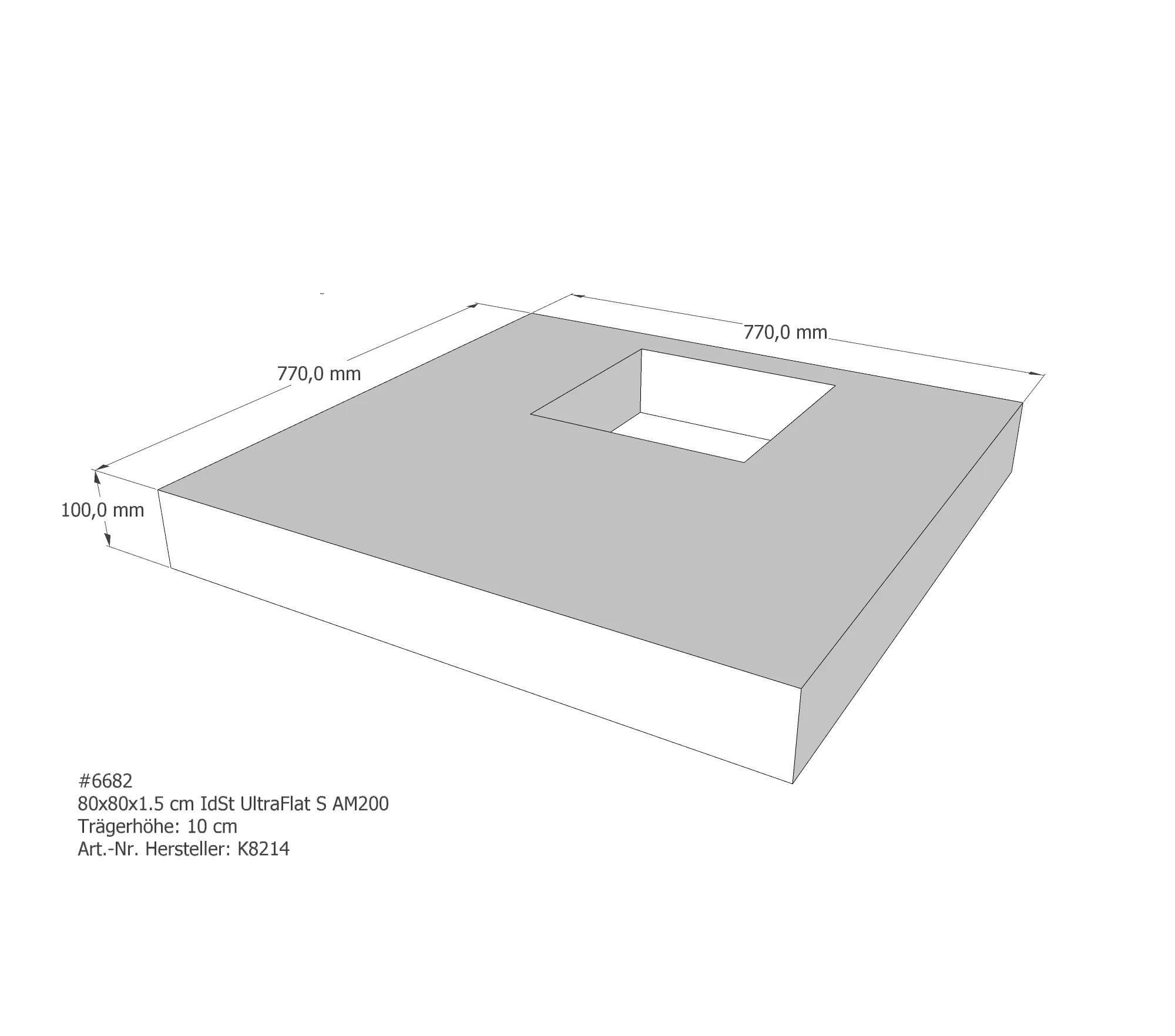 Duschwannenträger für Ideal Standard Ultra Flat S 80 × 80 × 1,5 cm Duschwannenträger für Ideal Standard Ultra Flat S 80 × 80 × 1,5 cm