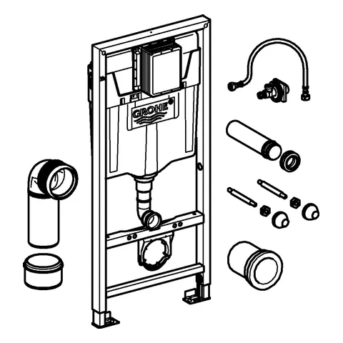 Wand-WC-Element Rapid SL 38528_1, Spülkasten GD 2, 1,13 m Bauhöhe, für Vorwand- oder Ständerwandmontage Wand-WC-Element Rapid SL 38528_1, Spülkasten GD 2, 1,13 m Bauhöhe, für Vorwand- oder Ständerwandmontage
