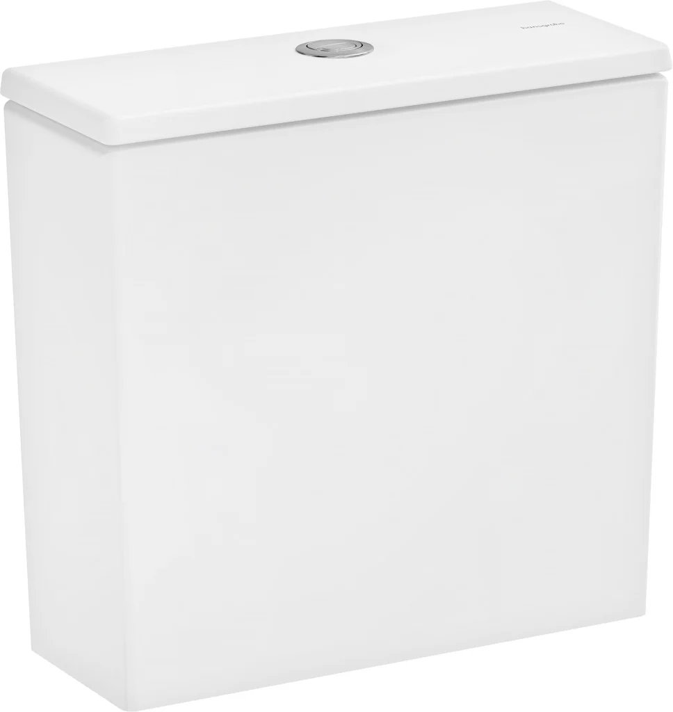 Hansgrohe Aufsatzspülkasten EluPura Original Q, weiß, Innengewinde, 5 Liter Füllmenge, Druckknopfbedienung, duale Spülung