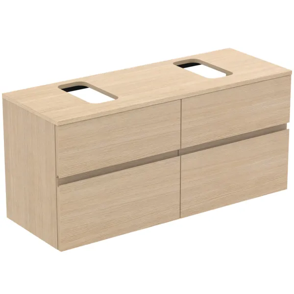 Ideal Standard Waschtischunterschrank „Finesse“ 120,2 × 55,8 × 44 cm Eiche weiß