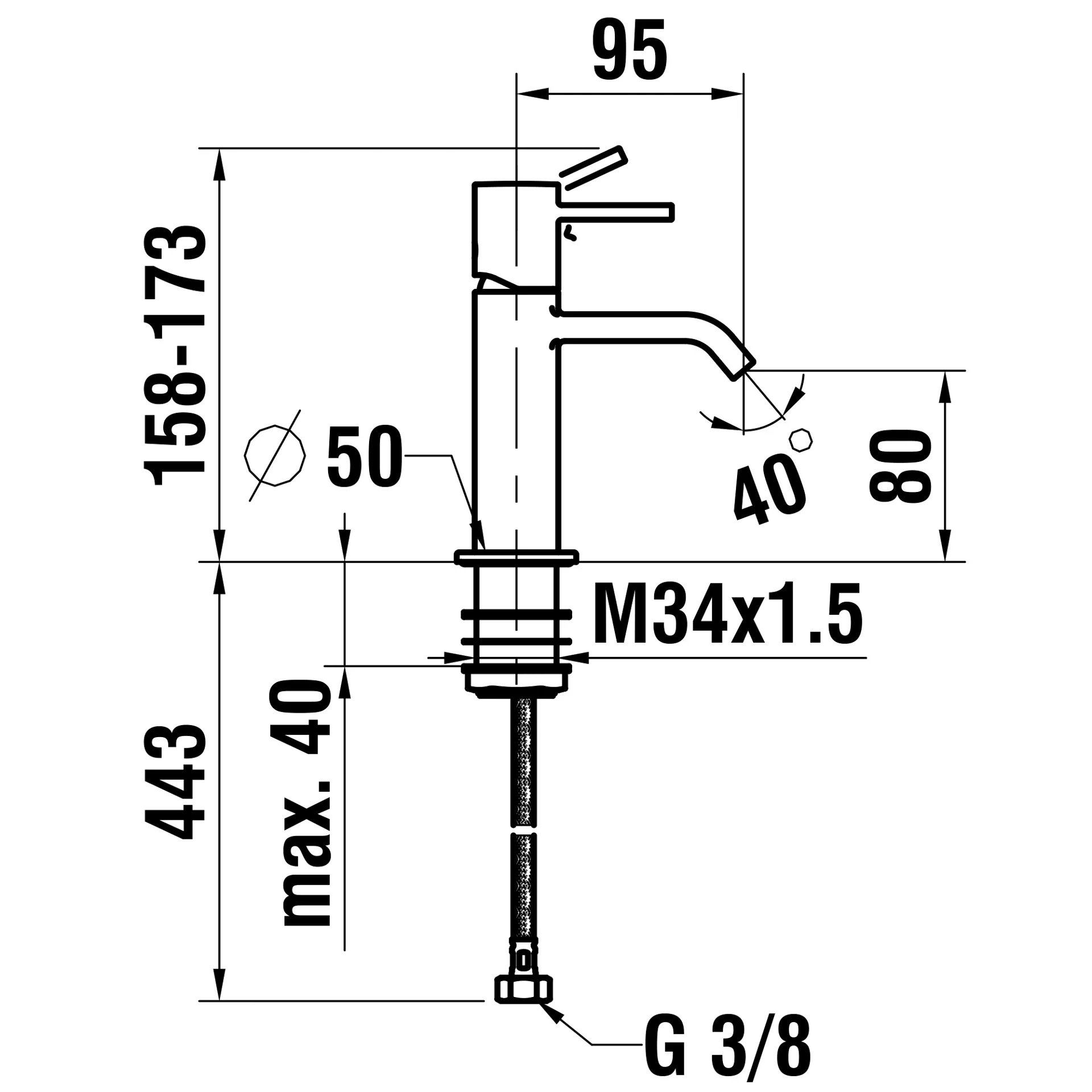 Laufen Einhebel-Waschtischmischer MEDA Festauslauf, Ausladung 95 mm, ohne Ablaufventil, chrom Laufen Einhebel-Waschtischmischer MEDA Festauslauf, Ausladung 95 mm, ohne Ablaufventil, chrom