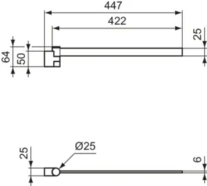Ideal Standard Handtuchstange Conca Cube Silk Black, 447mm Ideal Standard Handtuchstange Conca Cube Silk Black, 447mm