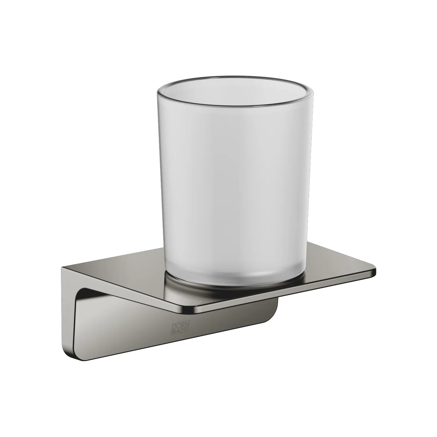 Dornbracht Glashalter SERIENSPEZIFISCH Dark Chrome, 90 mm Stichmaß, 139 x 149 mm, 103 mm Ausladung, Kristallglas matt