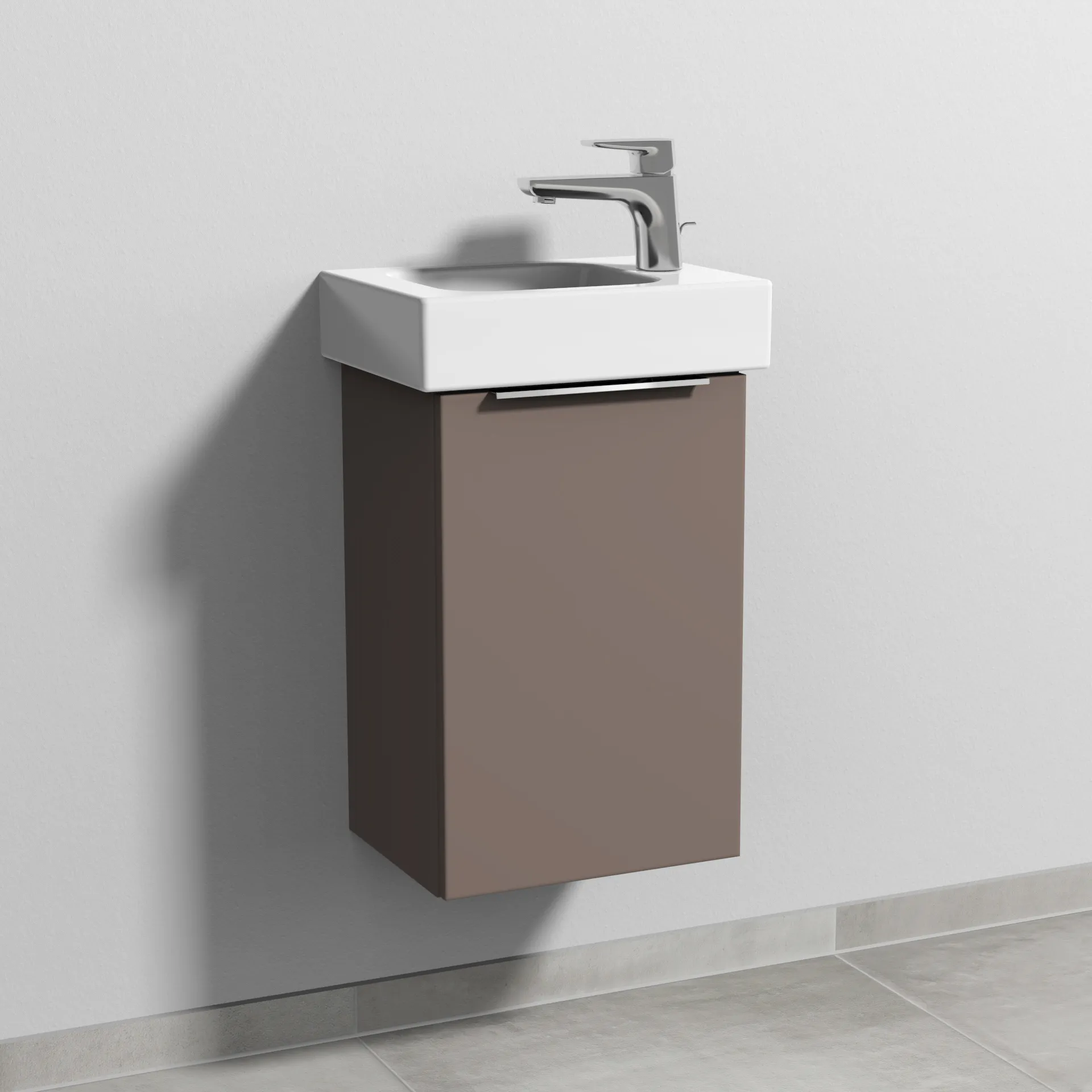 Sanipa Waschtischunterschrank „3way“ passend zu Keramik-Waschtische iCon von Geberit 335 × 523 × 267 mm in Taupe (matt), Anschlag rechts