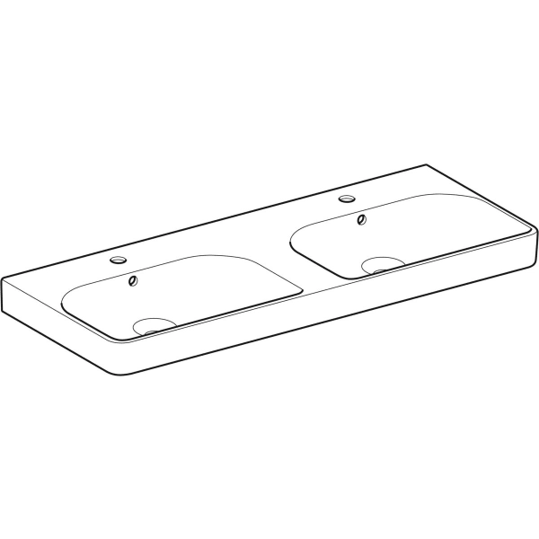 Wandwaschtisch „Smyle Square“, rechteckig, mit Überlauf, Hahnlochposition mittig 120 × 48 cm