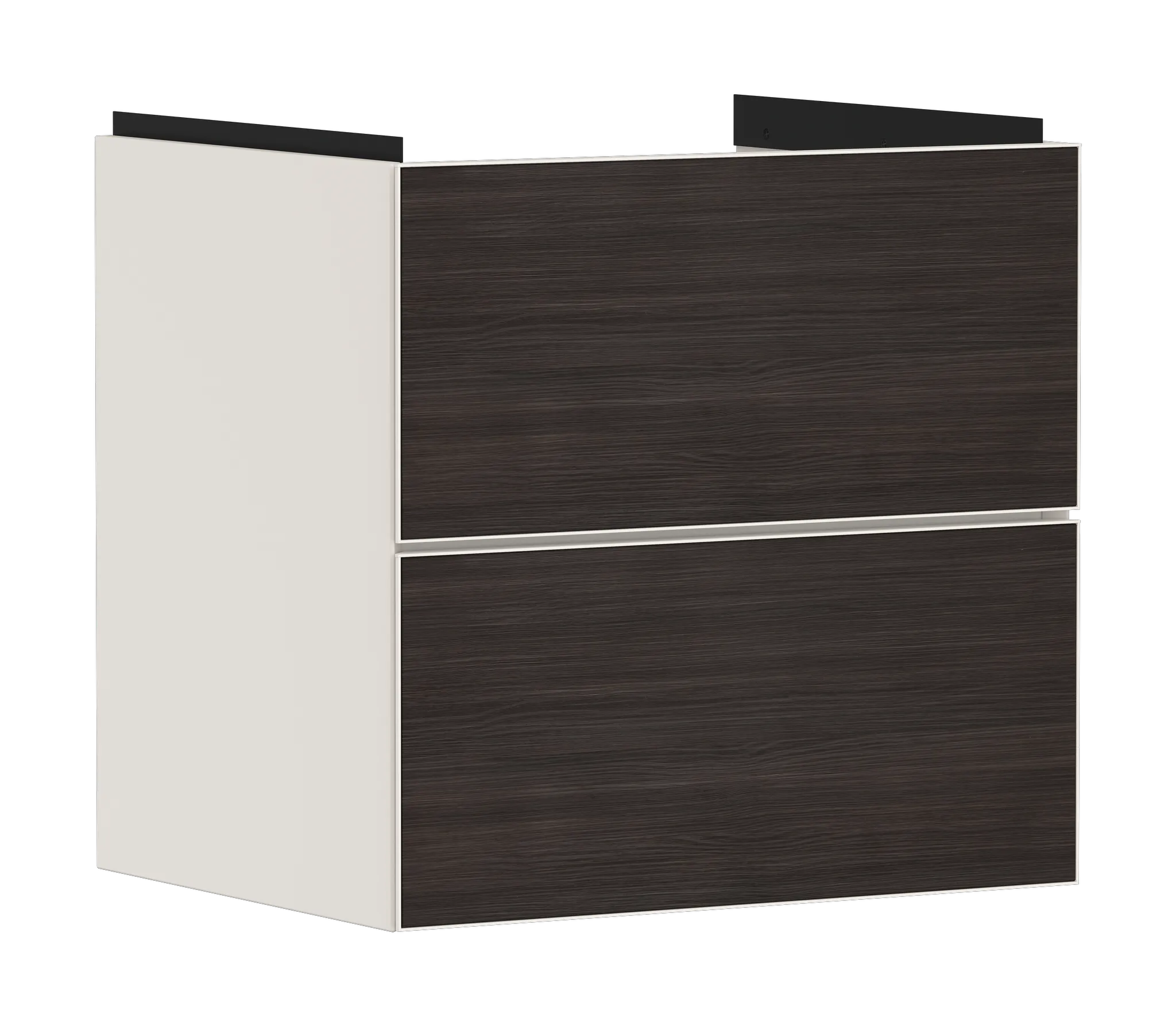Xevolos E Waschtischunterschrank Sandbeige Matt 580/475 mit 2 Schubkästen für Waschtisch Bronze Struktur