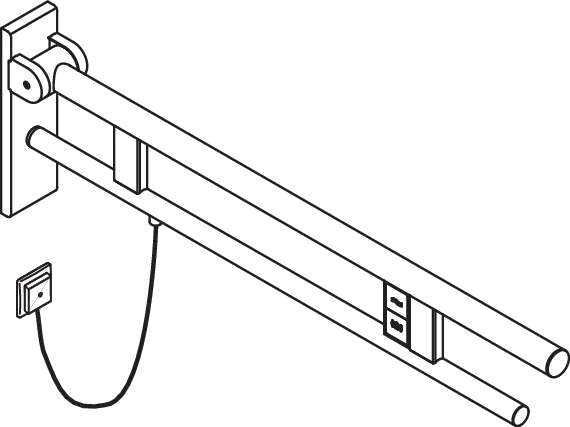 HEWI Toilettenstütze „System 900“, Befestigung verdeckt HEWI Toilettenstütze „System 900“, Befestigung verdeckt