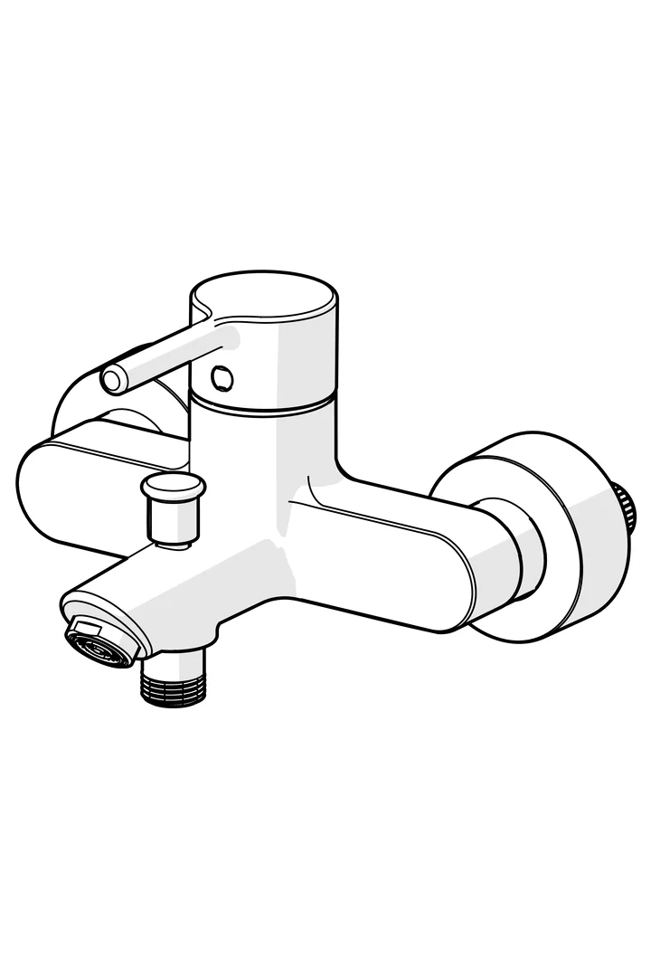 HansaVANTIS EHM Wannenfüll- und Brausebatterie 5244, Ausladung 154 mm, Matt-Schwarz