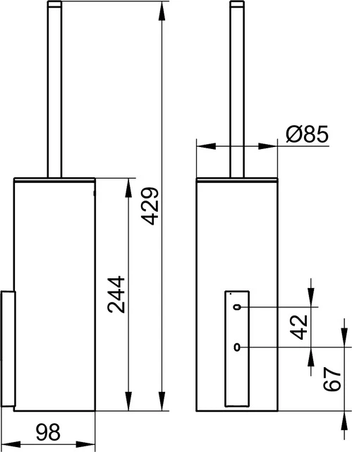 Edition 400 11564019000 Toilettenbürstengarnitur komplett verchromt Edition 400 11564019000 Toilettenbürstengarnitur komplett verchromt