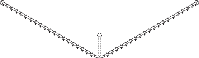 HEWI Duschvorhangstange „System 900“ 202,2 × 202,2 cm