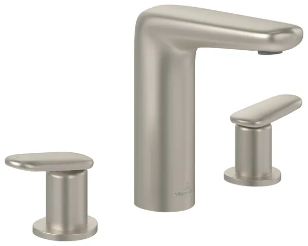 Zweihand-Waschtischarmatur „Antao“ 16,4 cm Ausladung 115 mm in Brushed Nickel Matt Zweihand-Waschtischarmatur „Antao“ 16,4 cm Ausladung 115 mm in Brushed Nickel Matt