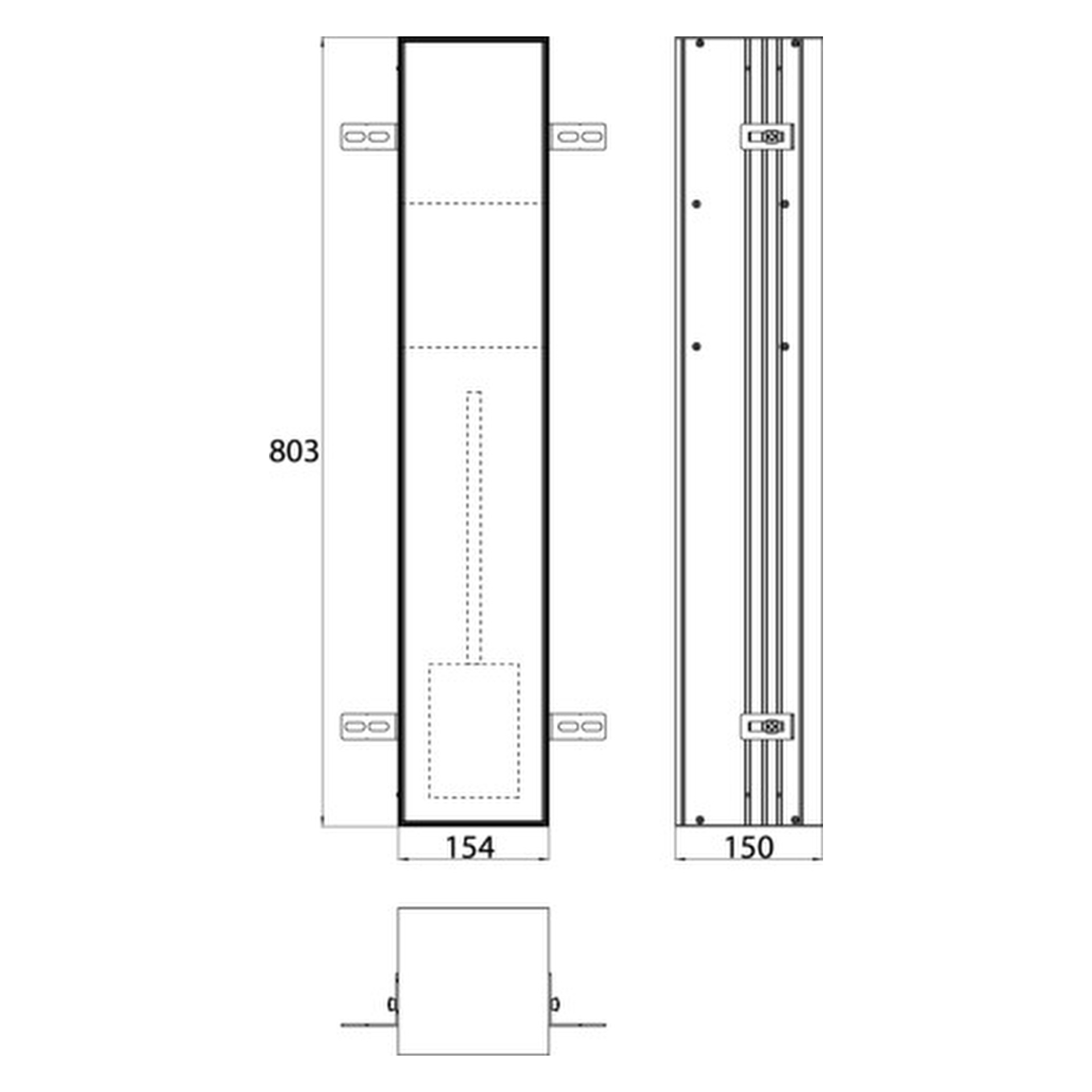 emco WC-Modul „asis module plus“, Anschlag rechts 15,4 × 80,3 × 15 cm