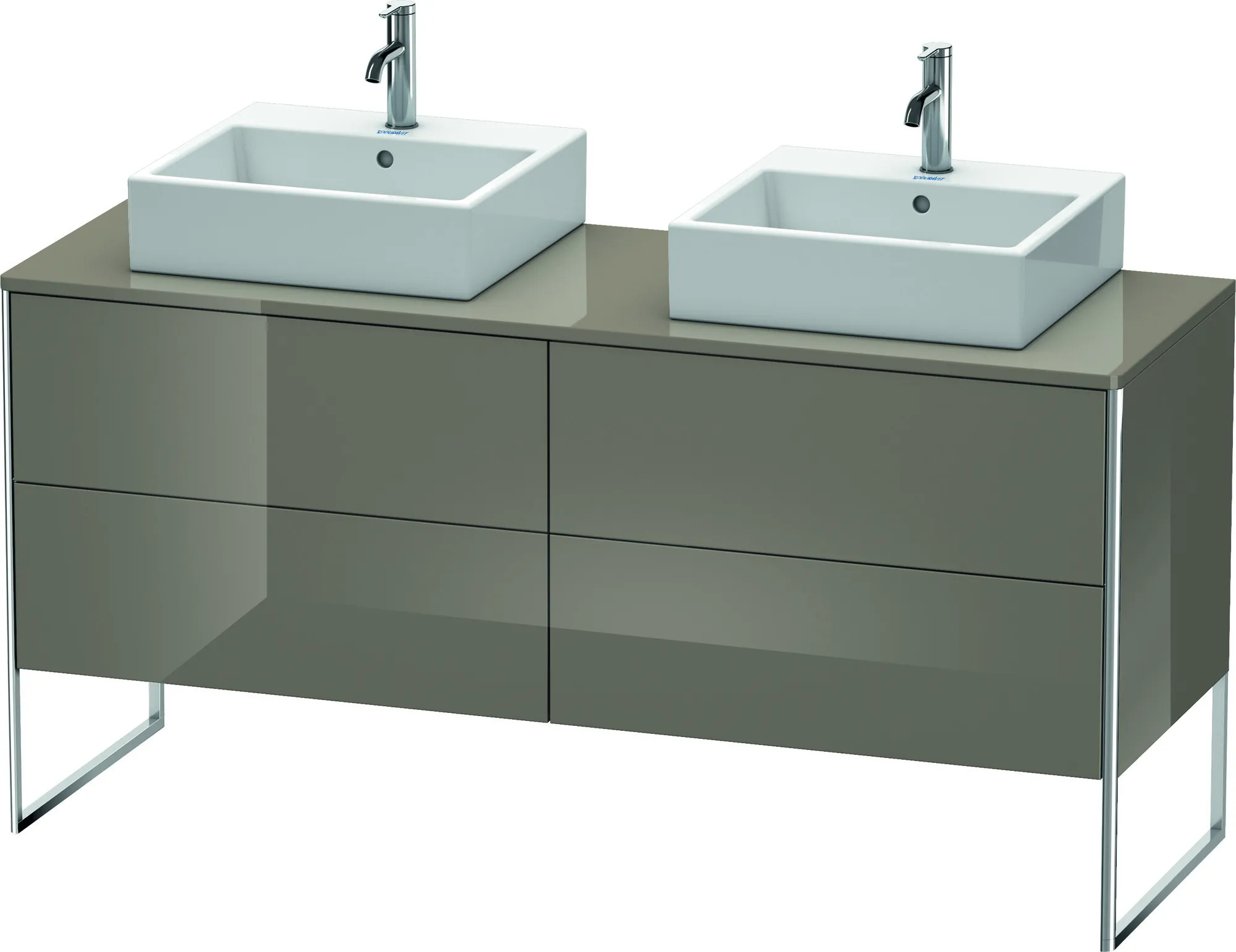 Duravit Waschtischunterschrank bodenstehend „XSquare“ 160 × 77,8 × 54,8 cm Flannel Grey Hochglanz Duravit Waschtischunterschrank bodenstehend „XSquare“ 160 × 77,8 × 54,8 cm Flannel Grey Hochglanz