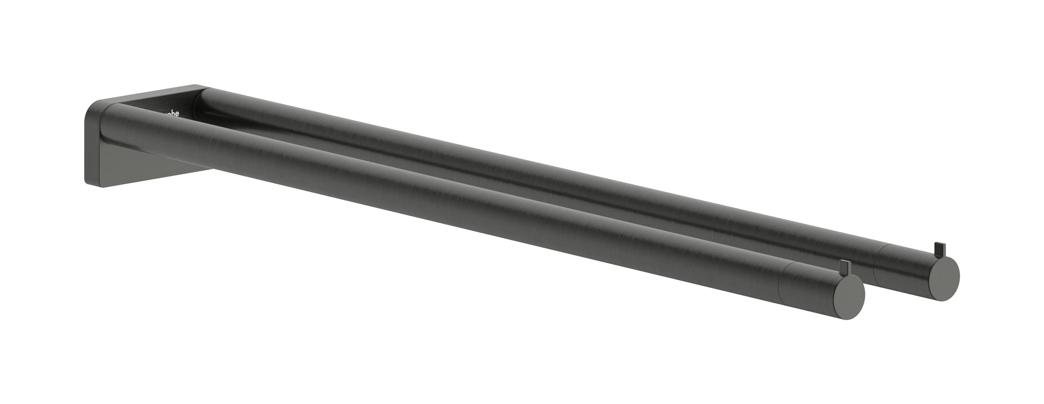 Hansgrohe AddStoris S Handtuchhalter zweiarmig, Brushed Black Chrome, 441 mm Länge