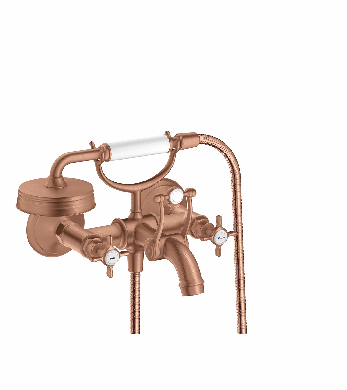 Hansgrohe AXOR Montreux 2-Griff Wannenarmatur Aufputz Brushed Red Gold Hansgrohe AXOR Montreux 2-Griff Wannenarmatur Aufputz Brushed Red Gold