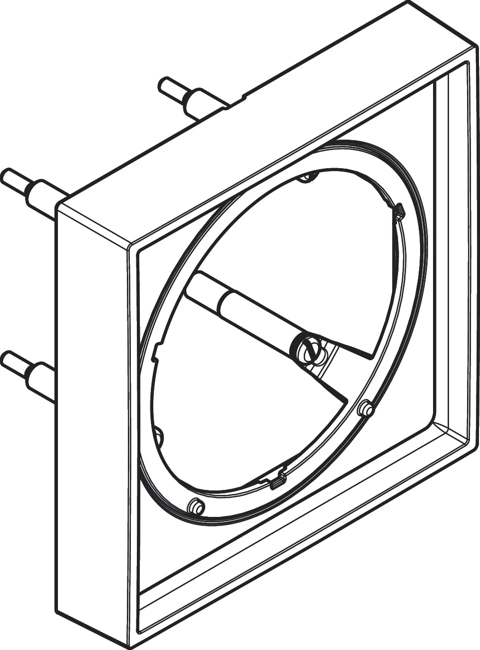 Hansgrohe AXOR ShowerSelect ID Verlängerungsrosette eckig, Chrom, 170 x 170 mm, Verlängerung 22 mm