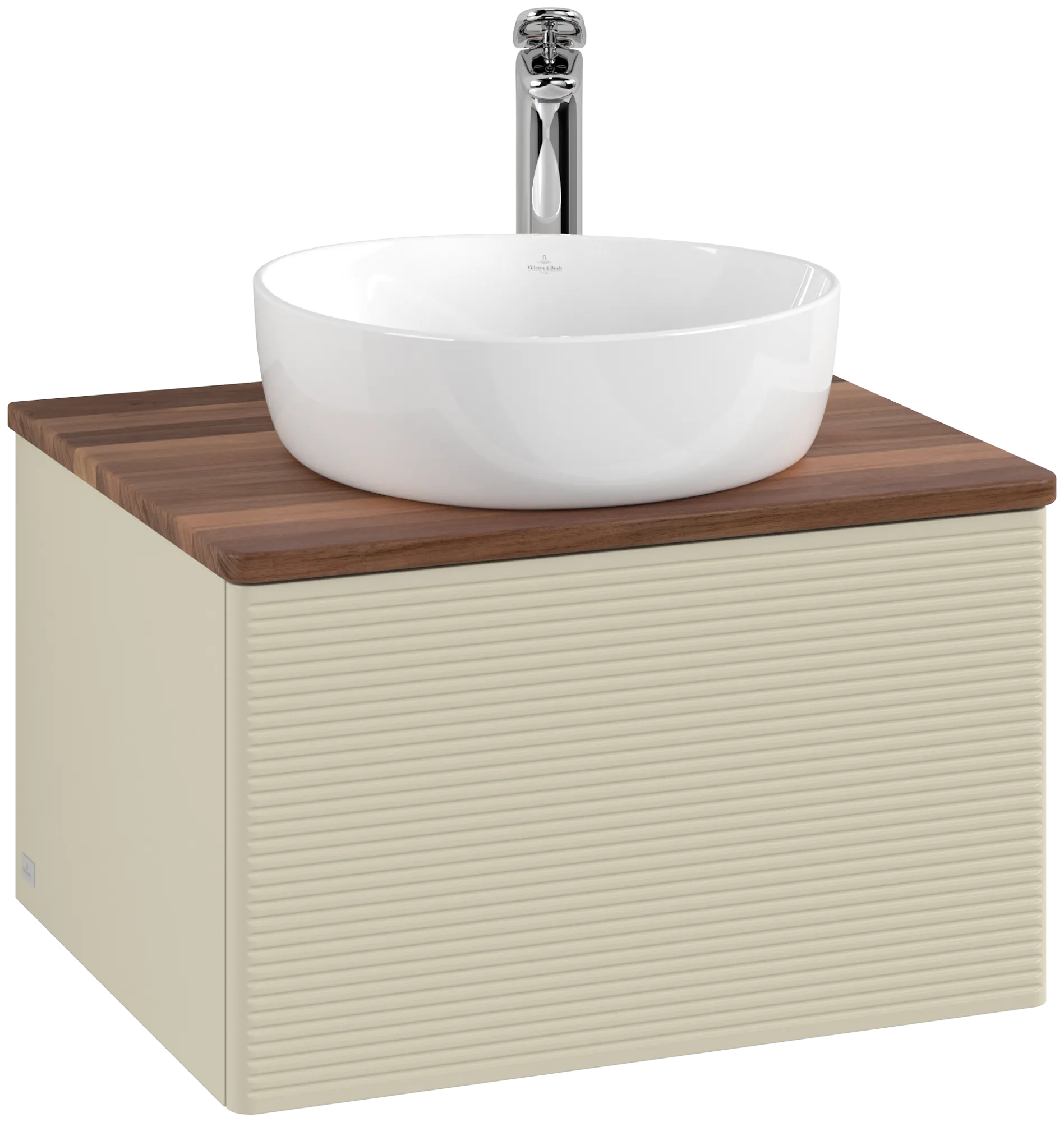 Villeroy & Boch Antao Waschbeckenunterschrank K29_5, 600 x 360 x 500 mm, Silk Grey Matt Lacquer / Warm Walnut