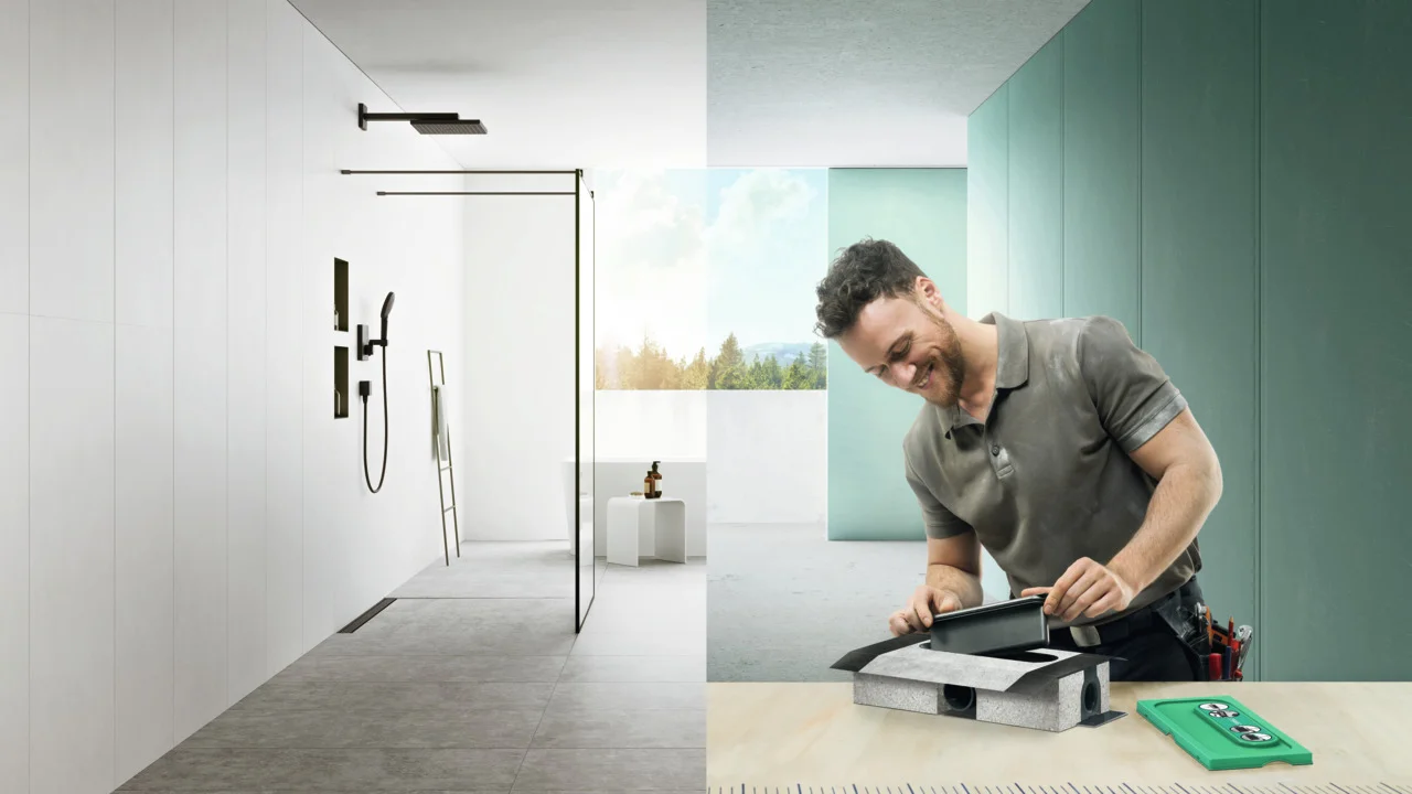 Hansgrohe RainDrain Match Duschrinne 1000 mm, Mattschwarz, höhenverstellbarer Rahmen, Edelstahl V2A, bis 18 mm Fliesenstärke Hansgrohe RainDrain Match Duschrinne 1000 mm, Mattschwarz, höhenverstellbarer Rahmen, Edelstahl V2A, bis 18 mm Fliesenstärke