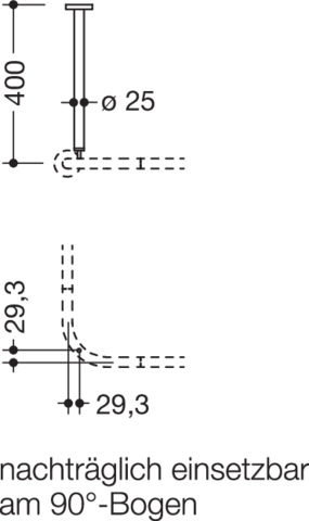 HEWI Deckenabhängung „System 900“ 7 × 7 cm