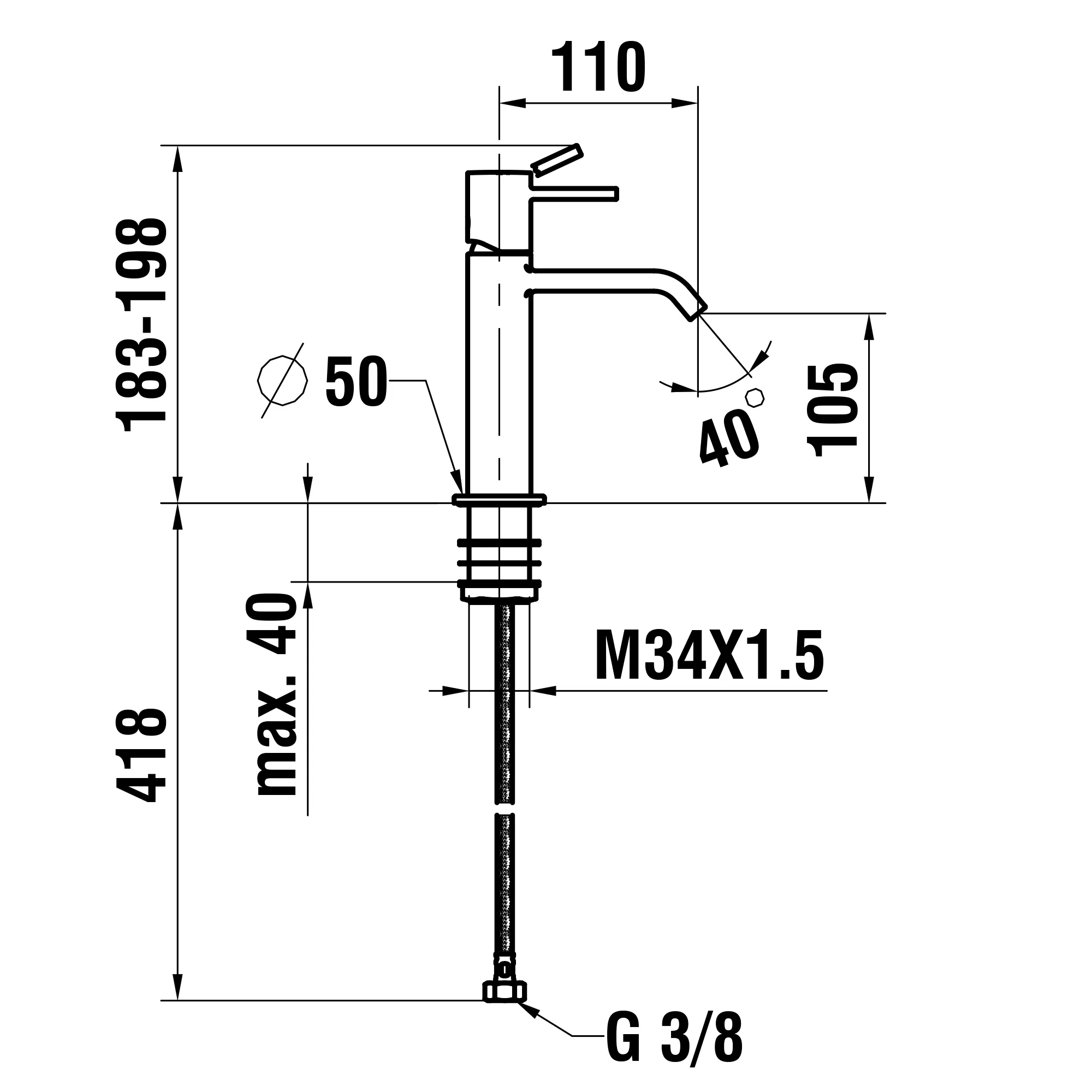 Laufen Einhebel-Waschtischmischer MEDA Festauslauf 110mm chrom Laufen Einhebel-Waschtischmischer MEDA Festauslauf 110mm chrom