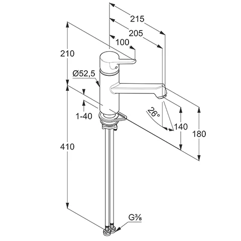 Kludi-M1 Spültisch-Einhandmischer DN15 chrom - Einhebelmischer mit 360°-schwenkbaren Auslauf, Keramik-Kartusche und flexiblen Druckschläuchen G3/8