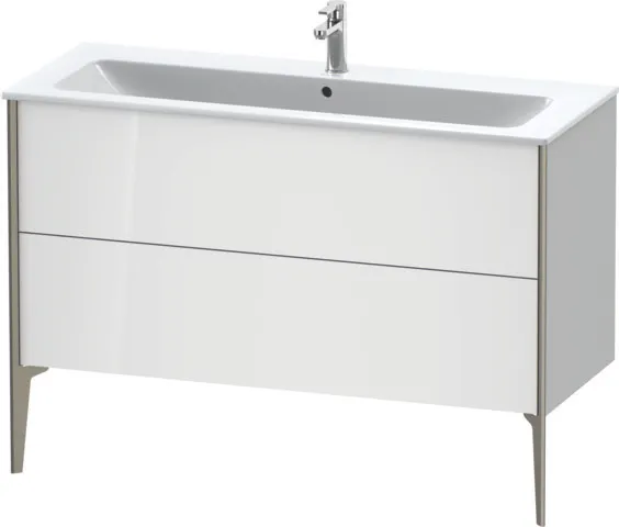 Duravit Waschtischunterschrank bodenstehend „XViu“ 121 × 59,4 × 48 cm in Weiß Hochglanz