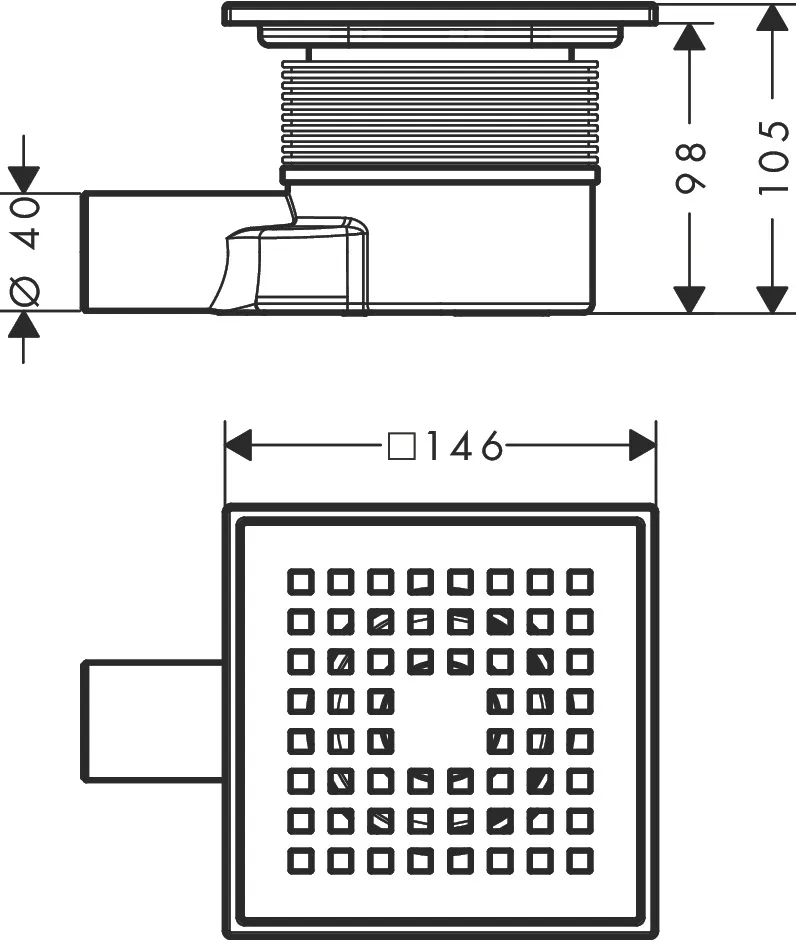 Hansgrohe Duschrinne „RainDrain Point“ in Edelstahl Hansgrohe Duschrinne „RainDrain Point“ in Edelstahl