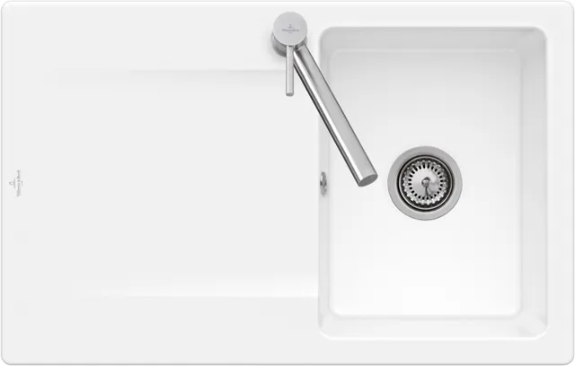 Villeroy & Boch flächenbündiges Küchenspülbecken „Siluet“ 45 flat 780 × 490 × 220 mm in Ivory
