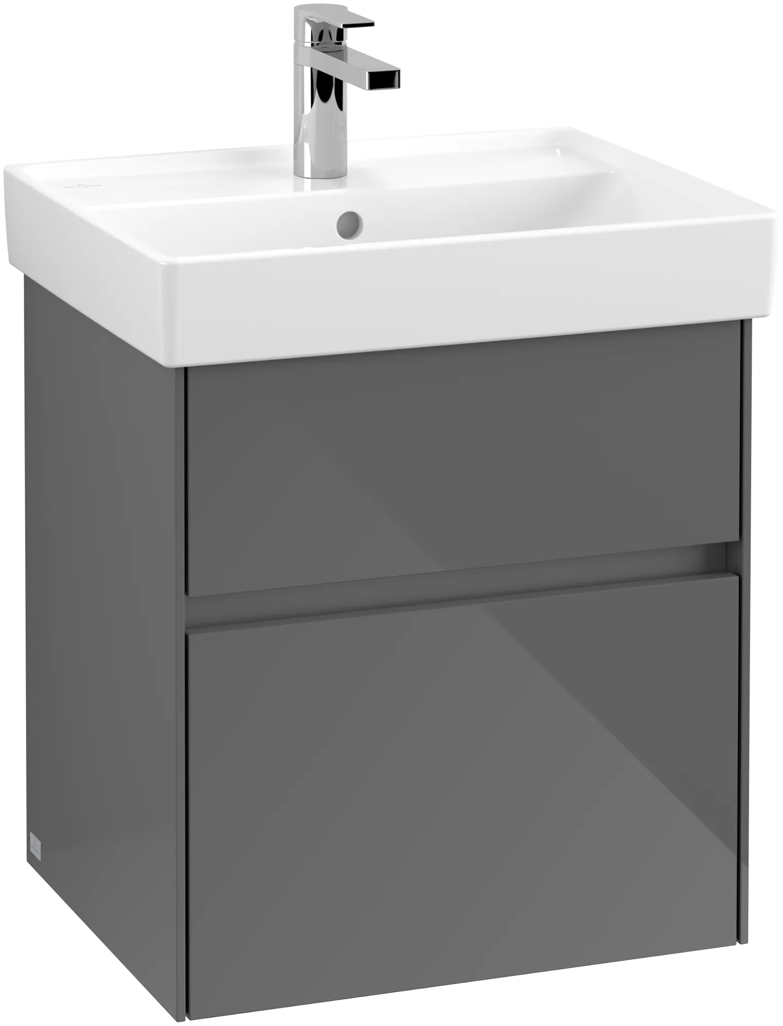 Villeroy & Boch Collaro Waschbeckenunterschrank C00700, 510x546x414mm, Glossy Grey